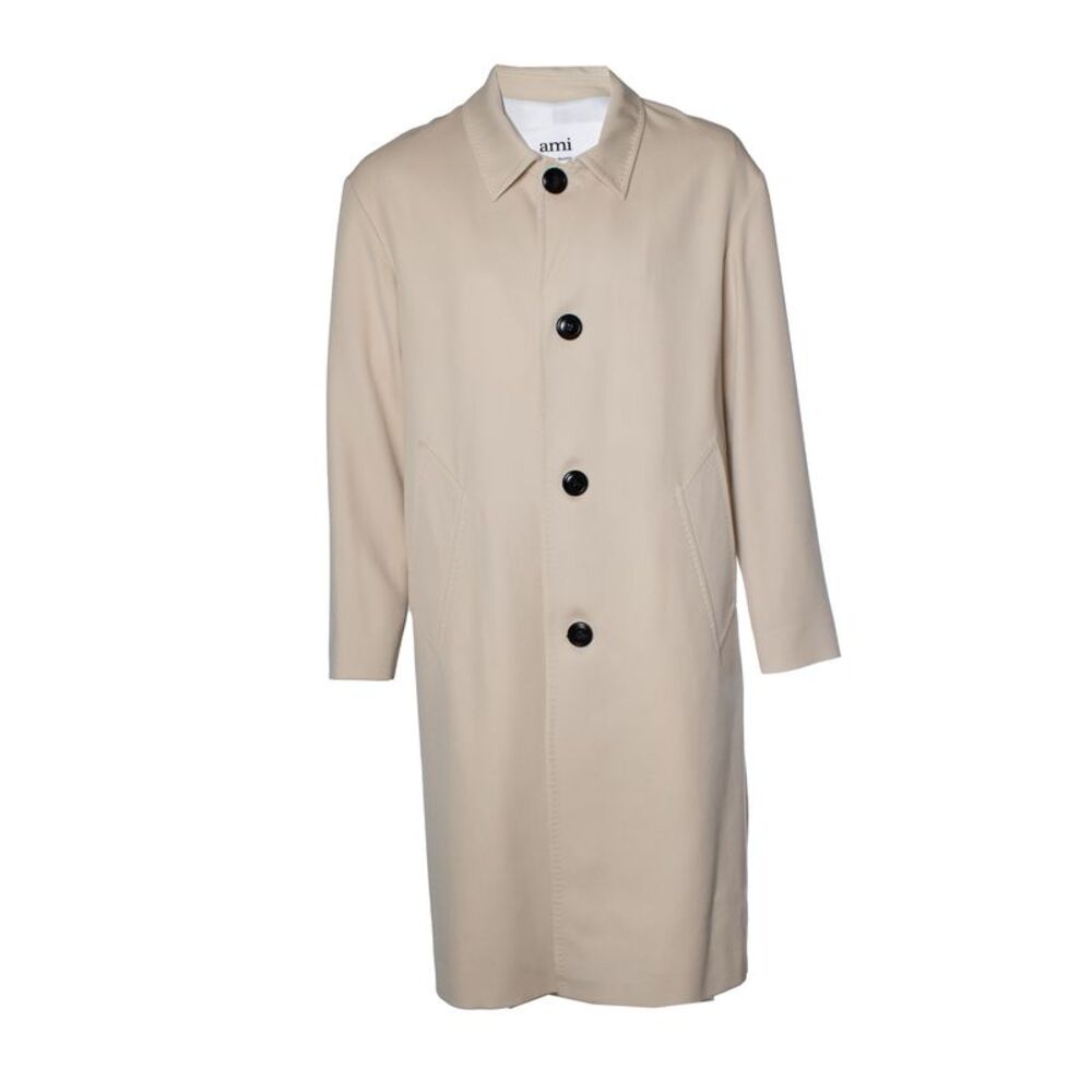 Ami, beige overcoat with 2 slip pockets